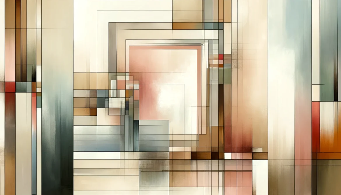 DALL·E 2024-05-18 19.48.44 – A subtle and avant-garde painting with geometric shapes and a harmonious blend of colors. The artwork features soft lines, gentle patterns, and a mix